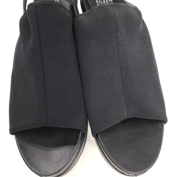 Eileen Fisher Black Wedge Sandals - Picture 6 of 13